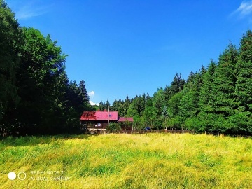 Chalupa s baznem - polosamota u lesa Beskydy