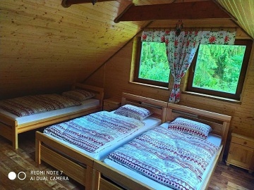 Chalupa s baznem - polosamota u lesa Beskydy