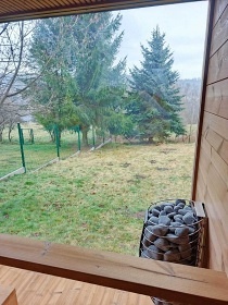 Srub se saunou - p�ehrada Les�k - Kru�n� hory