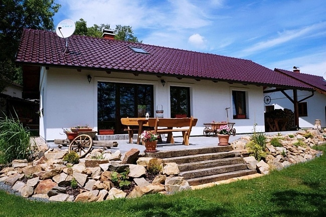 Rodinné chaty u Sázavy - sauna a koupací sud