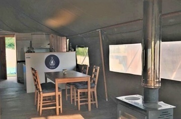 Glamping stany - v�hled na p�ehradu Slezsk� Harta