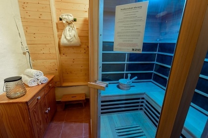 �umavsk� chalupa Plech� - sauna a kachlov� kamna