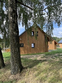 Chalety koupací sud - rybník a loďka - Devět skal