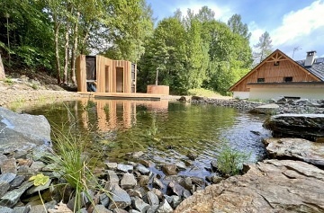 Chata koupací jezírko a sauna - apartmány Jeseníky