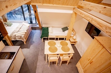 Chata koupací jezírko a sauna - apartmány Jeseníky