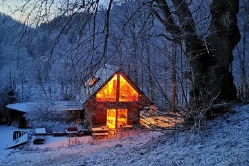 Kanadsk cedrov srub - zitkov ubytovn