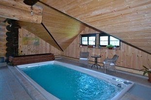 Srub vnitřní bazén a sauna - Kamenný vrch