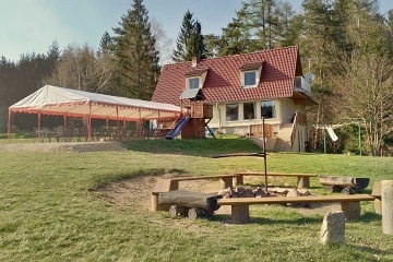 Chata s bazénem - hrad Landštejn - Česká Kanada