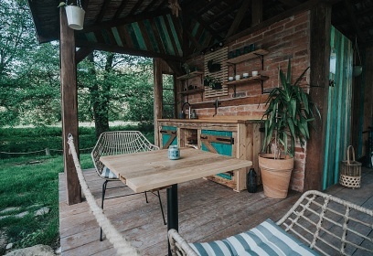 Glamp biotop a sauna - Jurta u rybníka Chobot