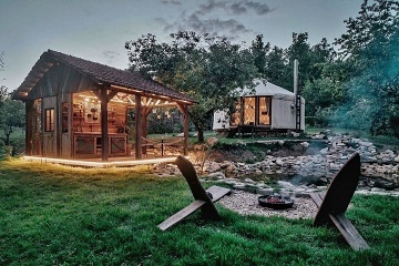 Glamp biotop a sauna - Jurta u rybníka Chobot