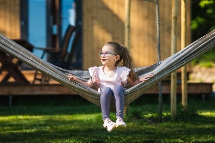Glamping Podještědí - maringotka výhled na Ještěd