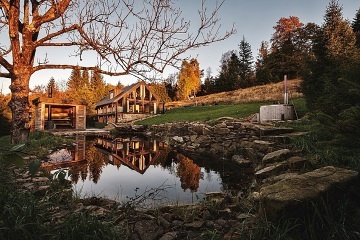 Chata na samotě - wellness a jezírko - Beskydy