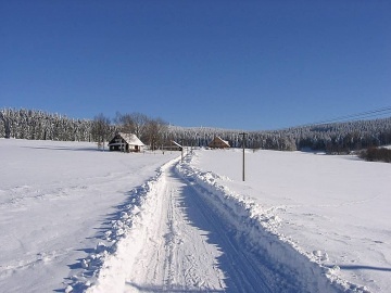 Chalupa s baznem - s vhledem na Such vrch