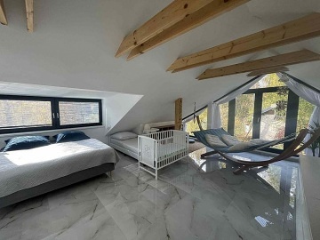 Chata a koupac rybnk - ern hora - Jansk Lzn