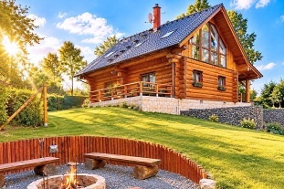 Kanadský srub wellness a bazén - Jizerské hory