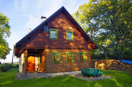 Chalupa a kachlov kamna s pec - Orlick hory