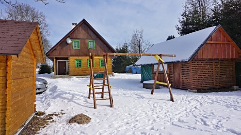 Chalupa a kachlov kamna s pec - Orlick hory