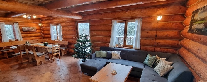 Horský srub s vířivkou a bazénem
